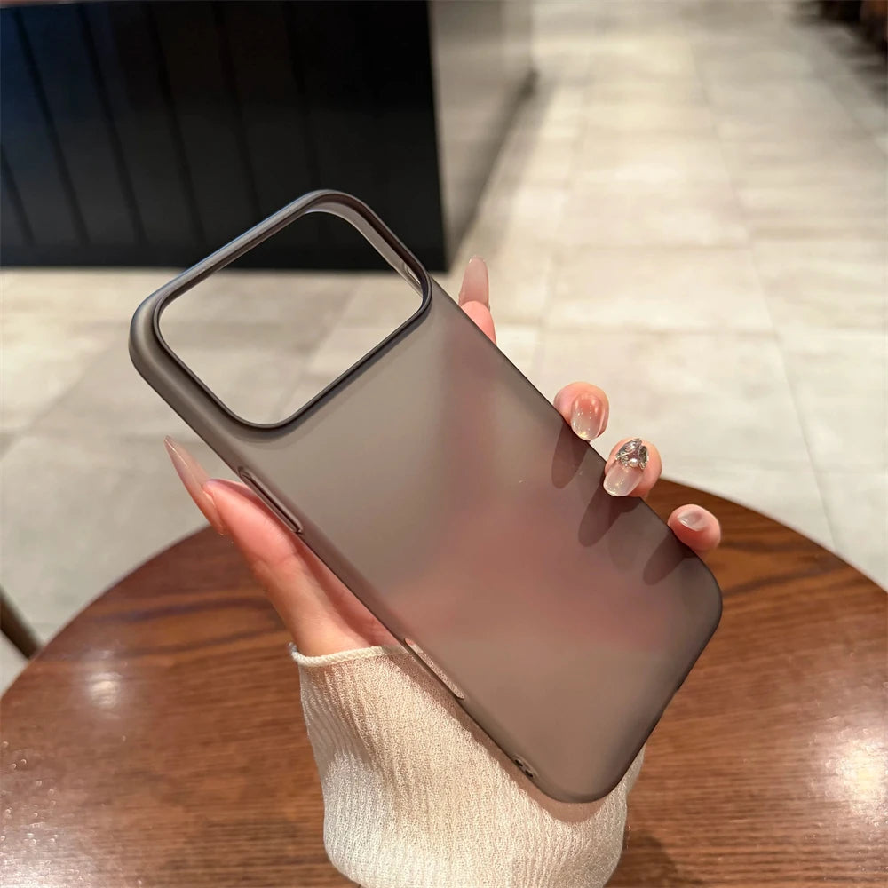 Ultra-Thin Clear iPhone Case - Transparent HD Hard PC Slim Matte Frosted Cover for iPhone 12–18, Plus, Air & Pro Max Models