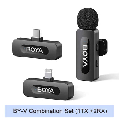 BOYA BY-V Wireless Lavalier Microphone – Professional Mini Mic for iPhone, iPad, Android, Live Broadcast, Gaming, Recording & Vlog