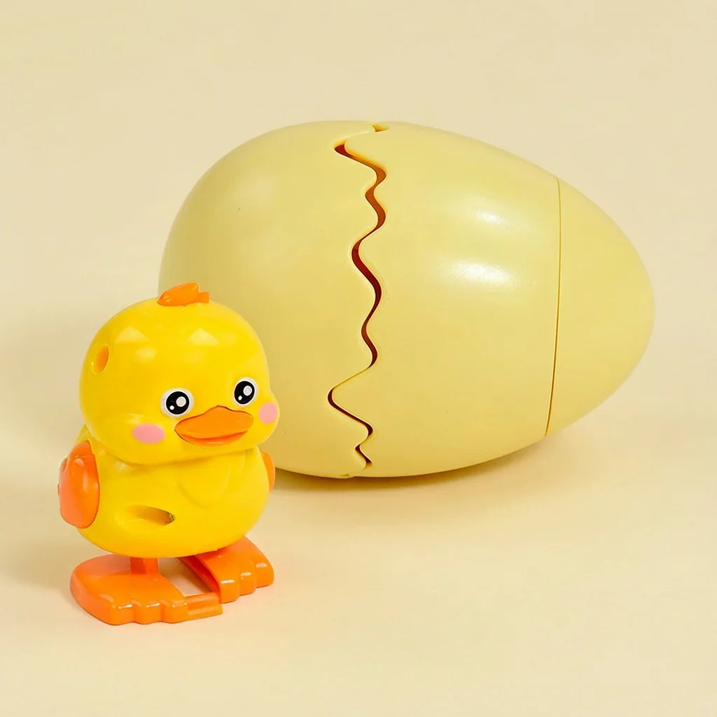 Cute Wind-Up Bouncing Egg Chick Toy – Funny Jumping Animal Stress Relief Toy for Kids