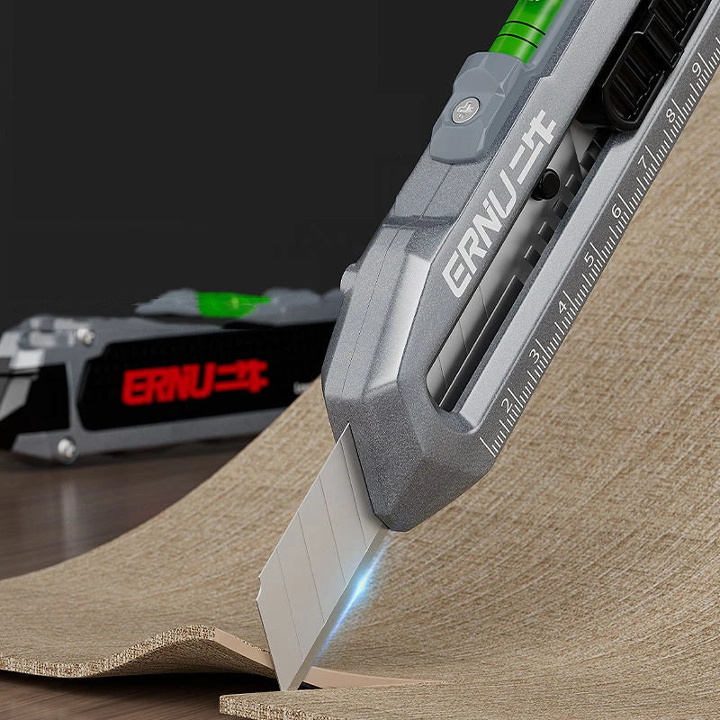 Industrial-Grade Aluminum Alloy Multifunctional Art Knife: Thickened Wallpaper Cutter & Electrical Box Cutter for Home and School Use
