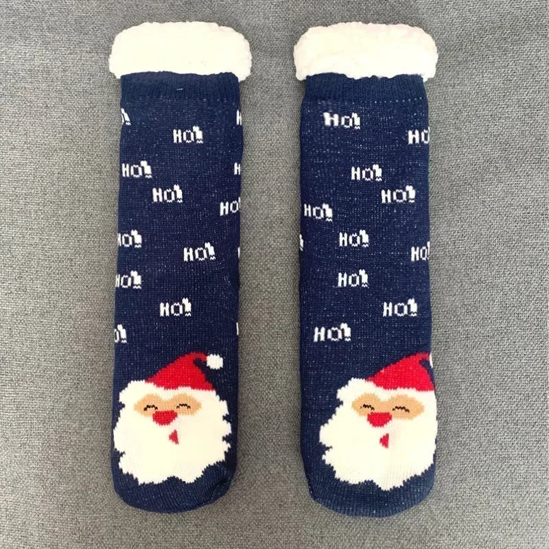 Fuzzy Plush Winter Socks - Warm Non-Slip Snowflake Slipper Socks for Women, Home & Sleeping