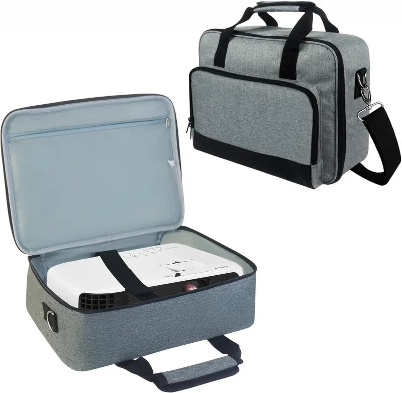 Universal Projector Storage Bag – Thickened Travel Case Handbag for Epson, BenQ & ViewSonic, Grey