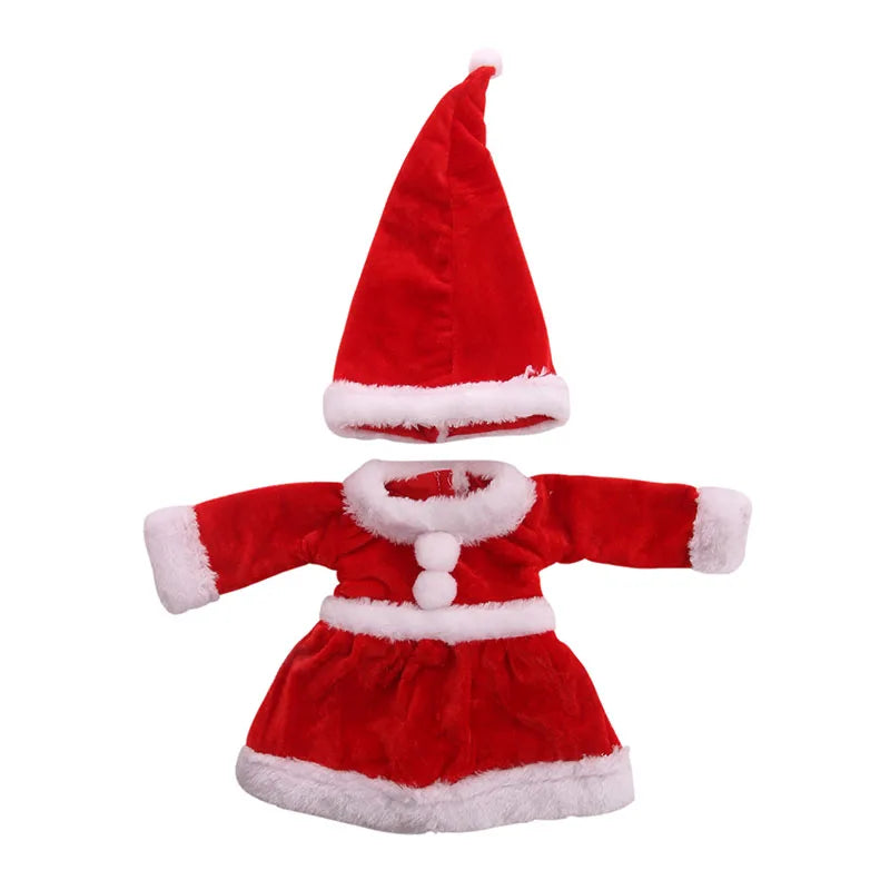 Pop Doll Christmas Outfit — Dress, Top & Pants Set for 18-Inch American and 43CM Reborn Baby Dolls, Our Generation Girl’s Toy Accessories