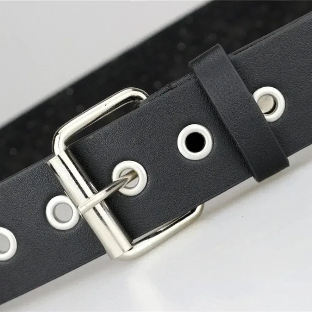 2024 Square Bead Rivet Belt – Punk Metal Pyramid Hardware Belt for Men and Women, Y2K Designer Jeans Belt
