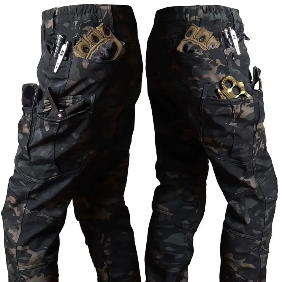 Men’s Winter Tactical Soft Shell Cargo Pants S–4XL – Windproof Waterproof Shark Skin Outdoor Multi-Pocket Combat Trousers