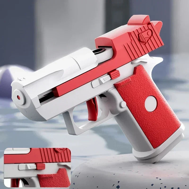 Mini Desert Eagle Water Gun – Mechanical Continuous Firing Small Pistol for Kids, Summer Beach & Pool Toy