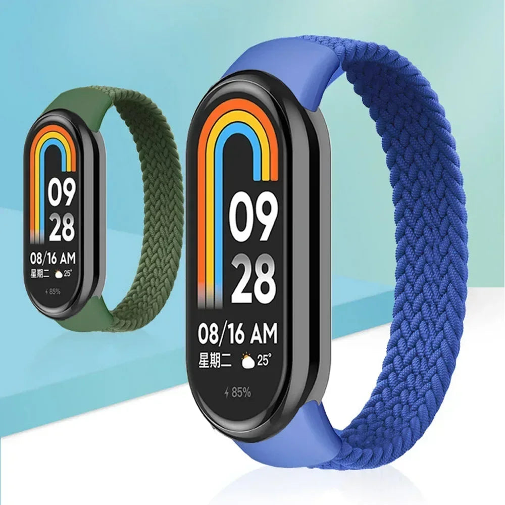 Braided Nylon Solo Loop for Xiaomi Mi Band 9 & 8 – Elastic NFC Replacement Strap Bracelet
