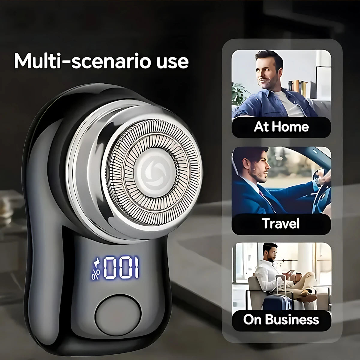 Men’s Electric Beard Shaver – Stainless Steel Spiral Razor, USB Rechargeable Portable Net Shaving Trimmer with Long Battery Life for Cordless Grooming