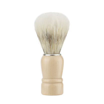 Beard Shaving Brush – Wooden Handle Bristle Hair Brush for Men, Barber Soap Foam Shave & Facial Cleaning Tool