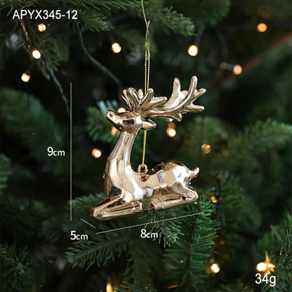 Christmas Tree Ornaments – Gold Plastic Balls with Butterfly, Dragonfly, Angel & Snowflake Decorations
