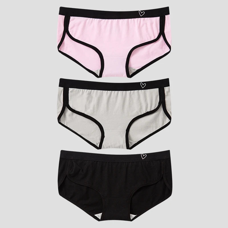 BANNIROU 3Pcs Women’s Cotton Briefs - Soft Breathable Low-Rise Sports Fitness Panties & Everyday Lingerie Underwear