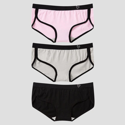 BANNIROU 3Pcs Women’s Cotton Briefs - Soft Breathable Low-Rise Sports Fitness Panties & Everyday Lingerie Underwear