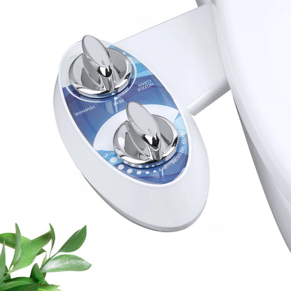 Dual Nozzle Non-Electric Bidet Attachment for Toilet – Adjustable Water Pressure Feminine & Rear Wash Cold Water Sprayer Hygiene Cleaner