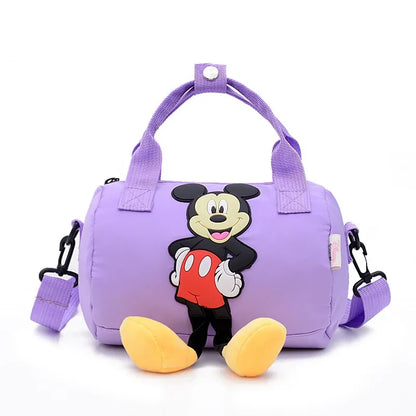 Disney Mickey Mouse Cartoon Small Shoulder Bag – Fashion Trendy Crossbody Cylinder Bag for Women & Girls, Cute Personality Style Handbag