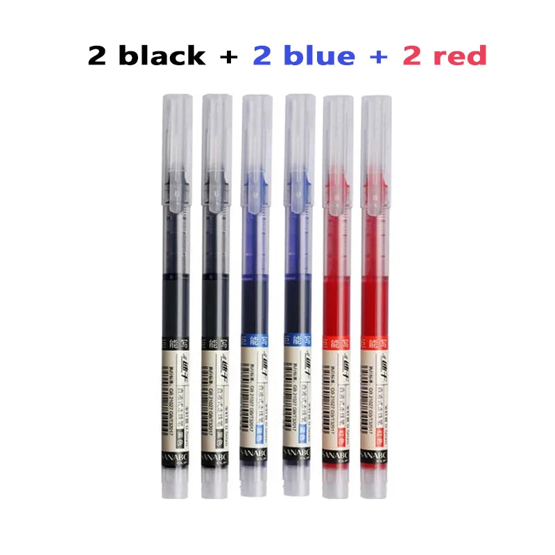 3–5Pcs Quick-Drying Gel Ink Pens 0.5mm – Large Capacity Smooth Writing Pens Black & Blue Ink for School, Office & Stationery Use