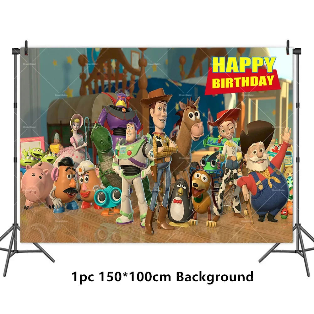 Disney Toy Story Buzz Lightyear Birthday Party Decoration Set – Foil & Latex Balloons, Happy Birthday Banner & Cake Topper for Kids Boys Hero Theme Party