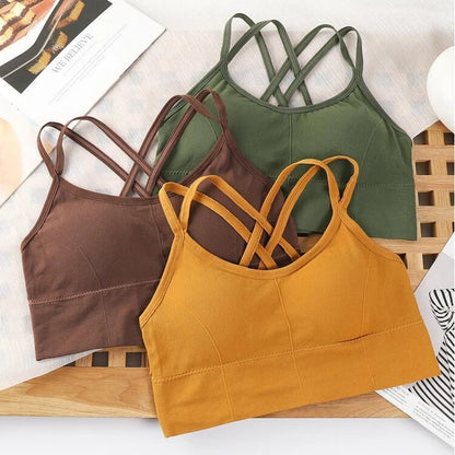 Women’s Sexy Crossback Tank Top — Breathable Running & Yoga Sports Bra | Soft Fitness Crop Top