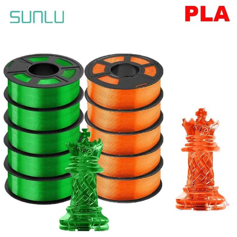 SUNLU PLA/PETG/PLA+ 3D Printer Filament Bundle – 10 Rolls 1KG Each, 1.75mm Neatly Wound Filament for 3D Printing (EU/US)