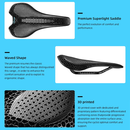 RYET Carbon 3D Printed Bike Saddle – Ultralight 175g Seat for Men & Women Road, MTB, Gravel, Triathlon Cycling