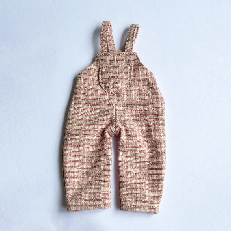 Casual Blythe Doll Clothes – Romper, Plaid Pants & Long Sleeve Top for Licca, Azone, OB24/OB27 Dolls