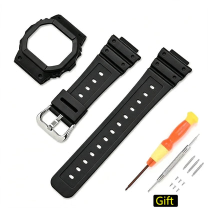 Case and Resin Rubber Strap Set for Casio G-Shock DW-5600, GW-M5610 & GW-B5600 - Unisex Replacement Watch Accessories