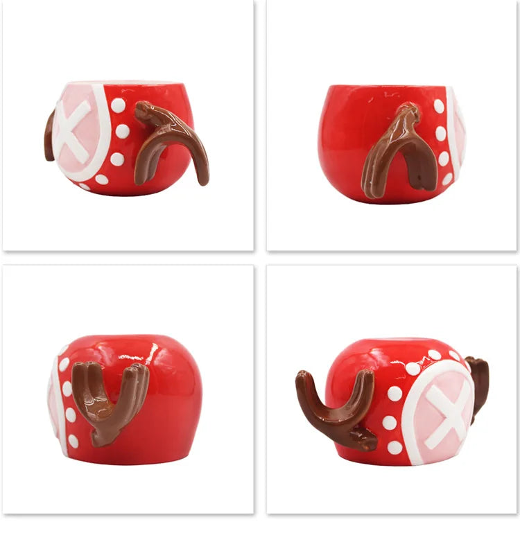 One Piece Anime Ceramic Mug — Chopper, D. Law & Three Brothers Hat Coffee Cup Christmas Gift