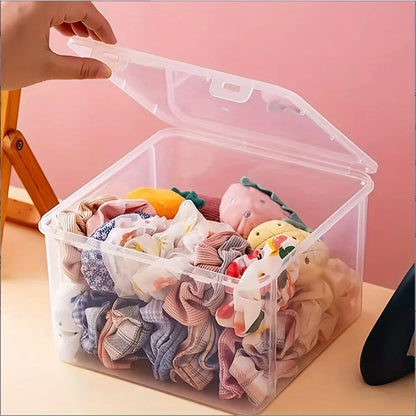 Large Clear Plastic Storage Box – Stackable Organizer for Office, Home, or School Supplies