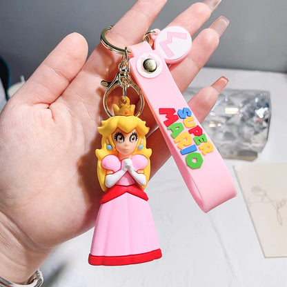 Super Mario Bros Keychain – 27 Cute Cartoon Character Action Figure Toy Doll Gift for Kids