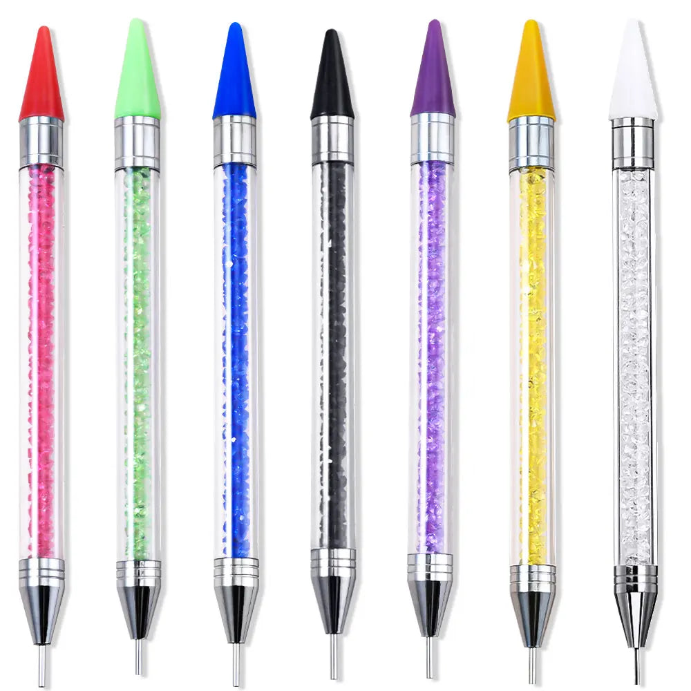 Dual-Ended Rhinestone Picker Pen - Wax Dotting Tool for Nail Art, Crystal Studs & DIY Crafts