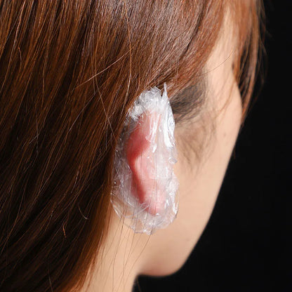 100Pcs Disposable Waterproof Ear Covers - Hair Dye, Shower, Bathing, Baking Oil & Hairdressing Cleaning Accessories