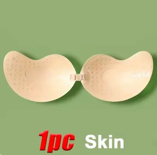 Invisible Strapless Adhesive Stick Bra – Seamless Silicone Push-Up Breast Tape, Nipple Covers & Bralette Pasties for Women