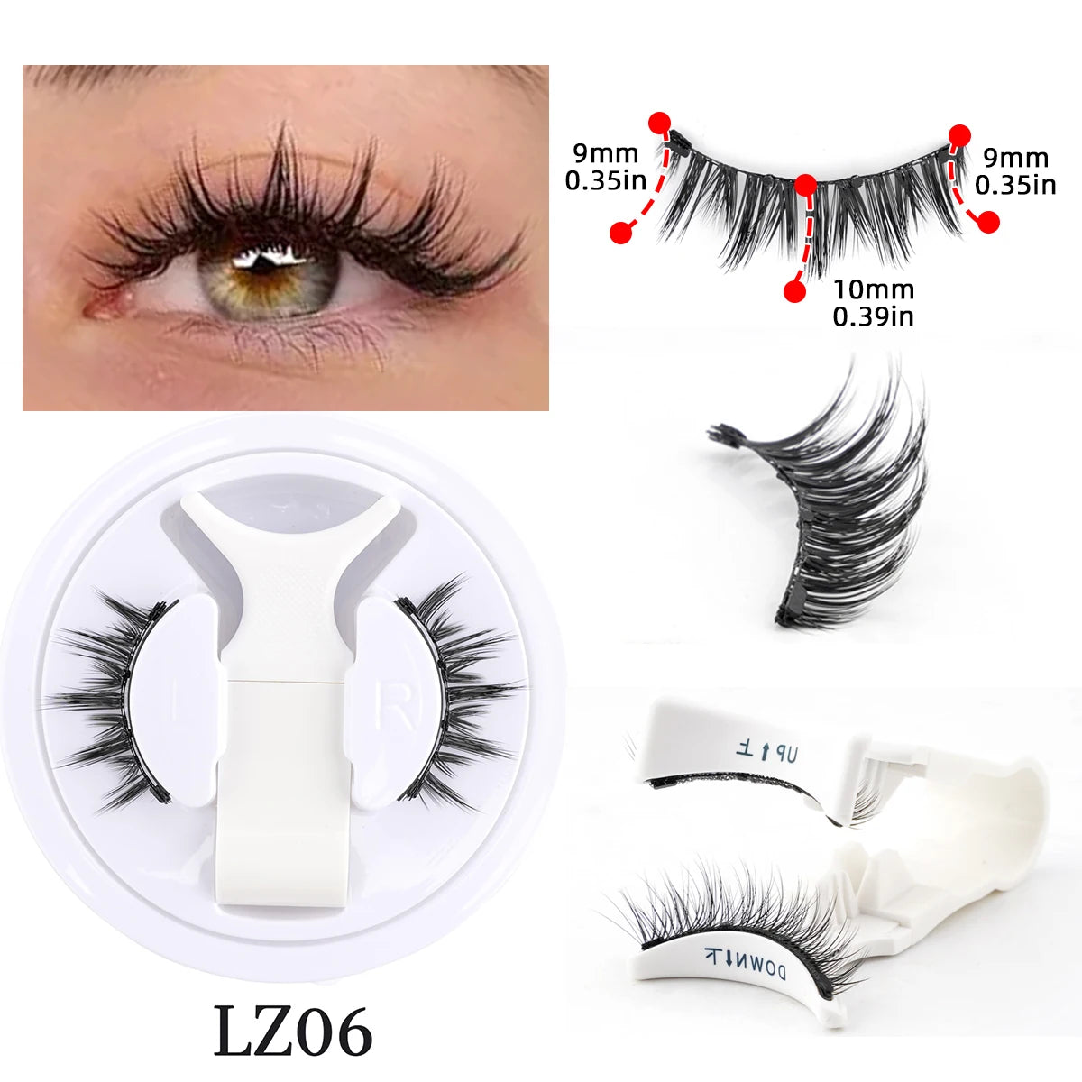 Handmade 3D Magnetic Mink Eyelashes – 1/2 Pairs Reusable False Lashes with Tweezers for Natural Long Look Makeup