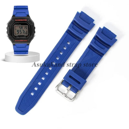 18mm Silicone Watch Strap for Casio W218H AE-1200 AE-1100 SGW-300/400 MRW-200 - Sport Resin Rubber Replacement Wristband