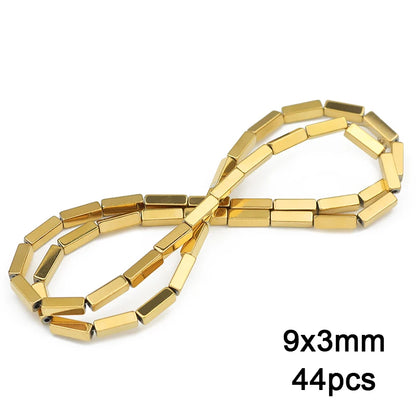 3A+ Retention Color Hematite Beads – Star & Heart Shapes, Gold-Plated Natural Stones for DIY Jewelry & Bracelets