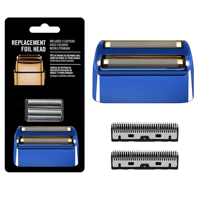 Professional Replacement Foil & Blade Set for BaByliss PRO FXFS2 Cordless Double Foil Shaver – Gold Barber Shaver Parts
