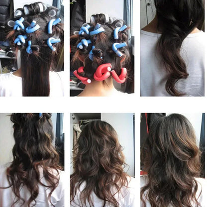 10PCS Flexible Hair Curling Rods – Soft Foam Bendy Twist Curls, No Heat Flexi Rollers for Hair Styling