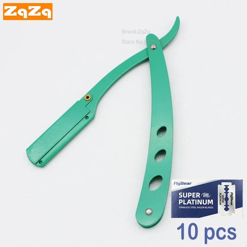 ZqZq 10 Shaving Blades – Straight Edge Razor for Haircut, Beard, Eyebrow Shaving & Manual Depilation