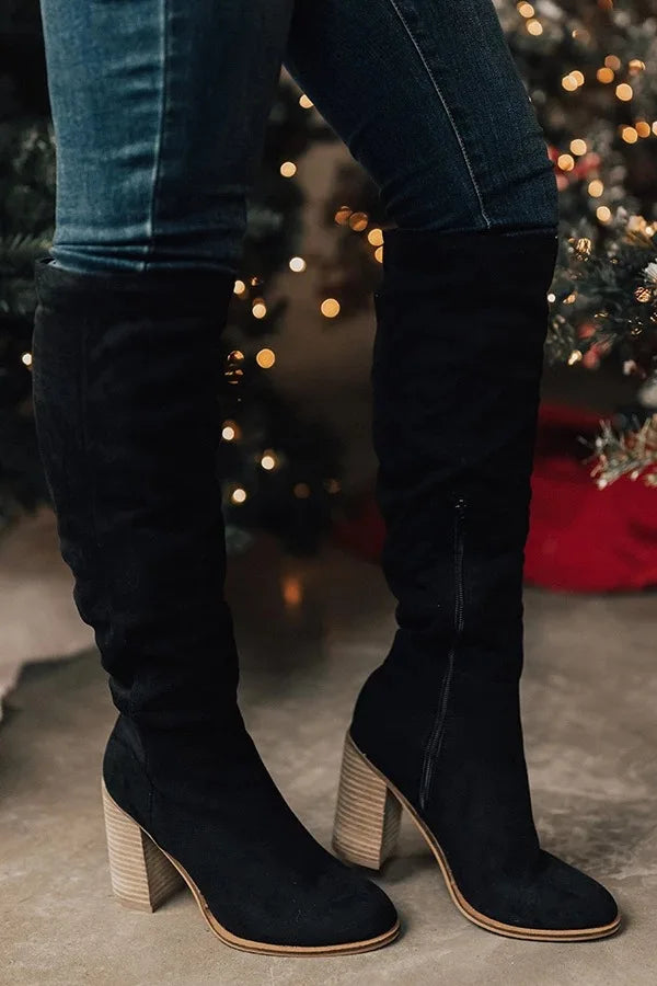Women's Over-the-Knee High Heel Riding Boots — 2022 Side-Zipper Size 43