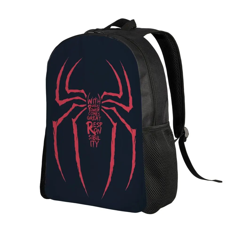 Custom Spider-Man Web Backpack – Water-Resistant School & College Bag for Men and Women