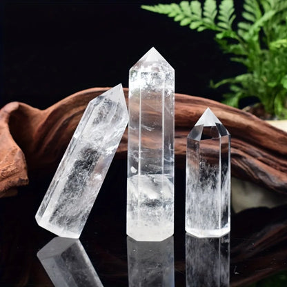 Clear Quartz Crystal Point - Natural Hexagonal Obelisk Stone Room Decor