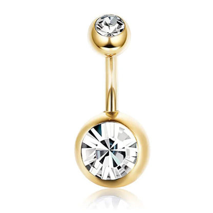 Drperfect 316L Stainless Steel Belly Button Ring – Surgical Steel Navel Piercing Jewelry for Women