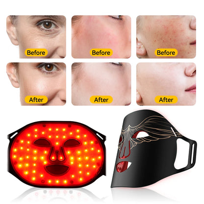 Lescolton Red LED Light Therapy Mask - Infrared Flexible Silicone, 4-Color Anti-Aging Advanced Photon Mask