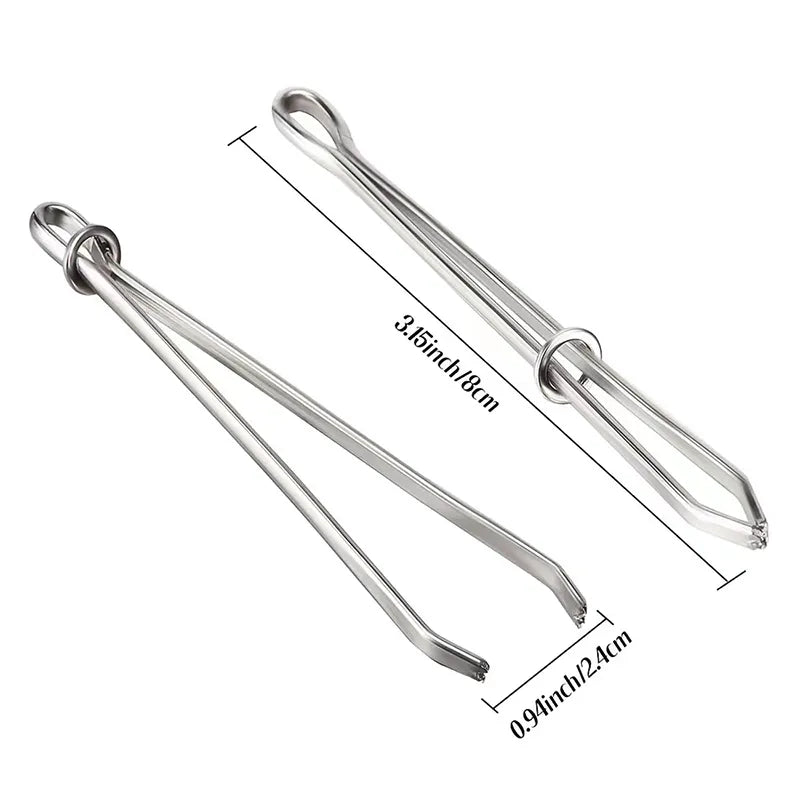 2pcs Stainless Steel Garment Clips - Sewing DIY Tools for Elastic Band Tape, Punch, Cross Stitch Threader - Wear Rope Elastic Clamp