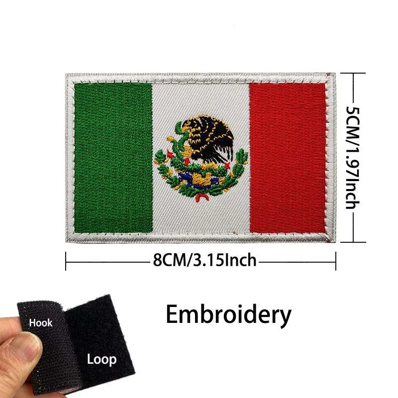 Mexico Flag Eagle Skull Patch - Embroidered Fabric & PVC Tactical Applique Badge for Bags and Gear