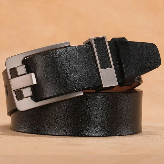 CEXIKA 2024 Men’s Genuine Leather Belt – Luxury Designer Waist Belt (140-170cm, High Quality Split Leather)