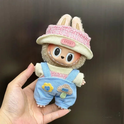 Mini Plush Doll Clothes Set – Kpop EXO Labubu Idol Overalls Outfit for 15-17cm Dolls, Clothing Gift