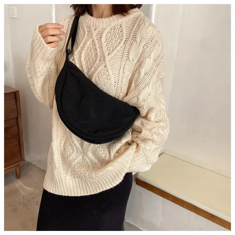Casual Nylon Hobo Crossbody Bag for Women – Shoulder, Half Moon, Tote Travel Shopper & Purses