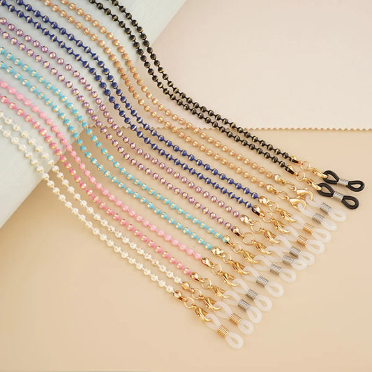 Colorful Beaded Mask & Glasses Chain | Non-Slip Sunglasses Holder, Neck Cord & Fashion Bracelet Jewelry