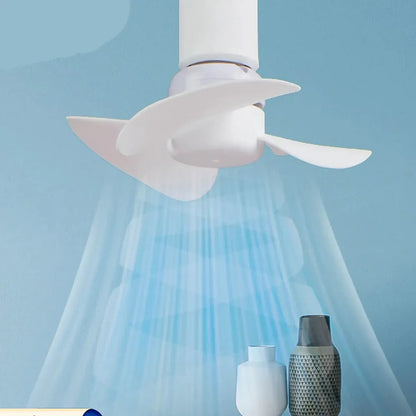 Compact E27 Ceiling Fan - Quiet Brushless Motor for Efficient Air Circulation