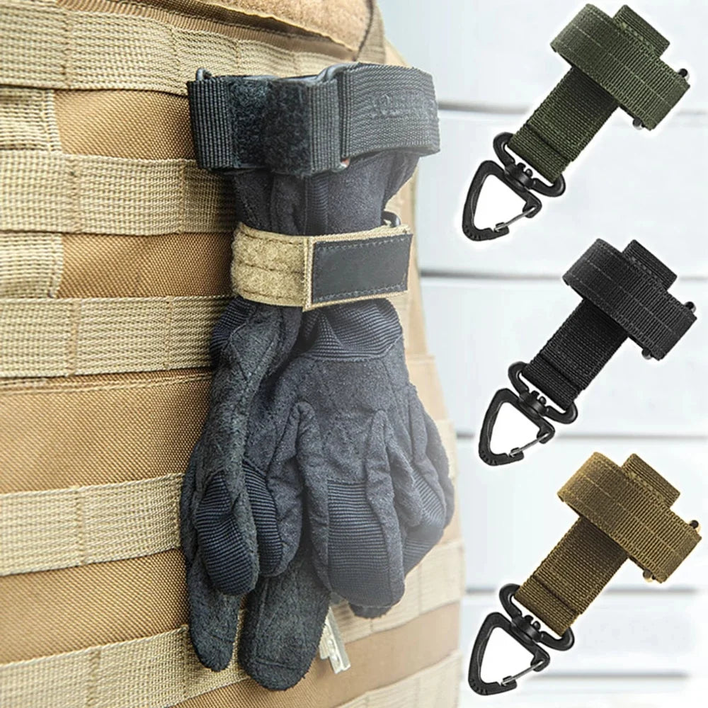 Multi-Purpose Nylon Gloves with Hook – Safety Clip Work Gloves for Tactical, Climbing, & Camping Outdoor Activities
